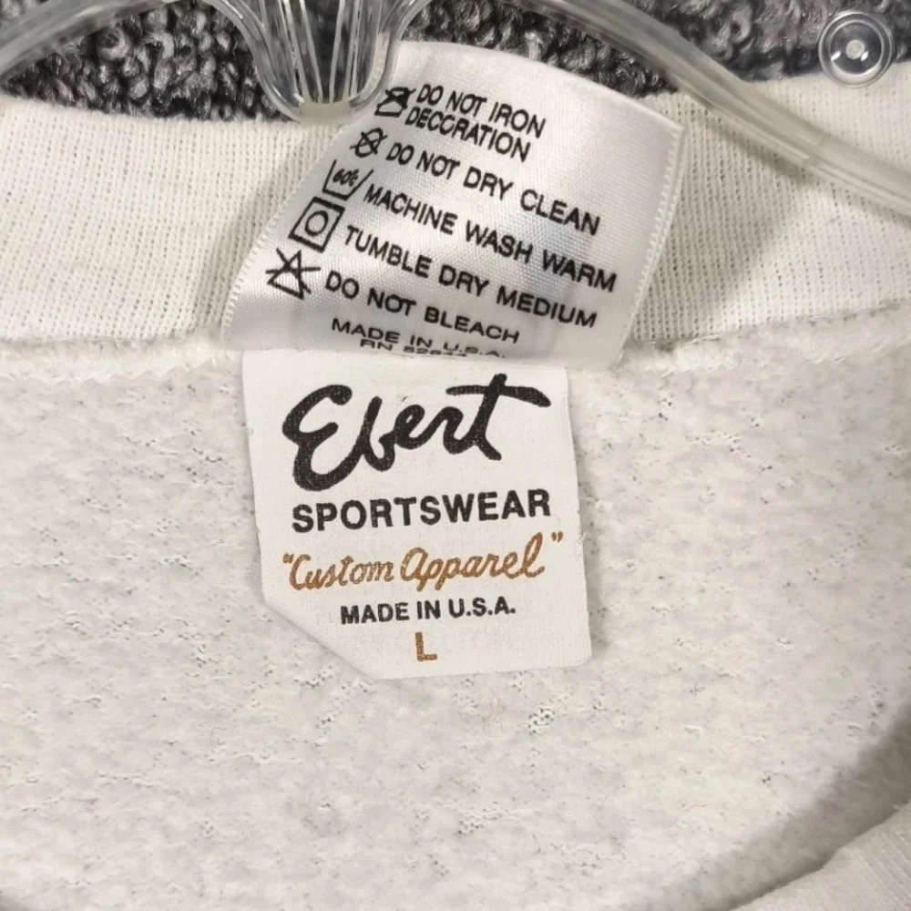 Vintage 1991 Clemson Tigers Sweatshirt Ebert Sportswear White Crewneck Large USA